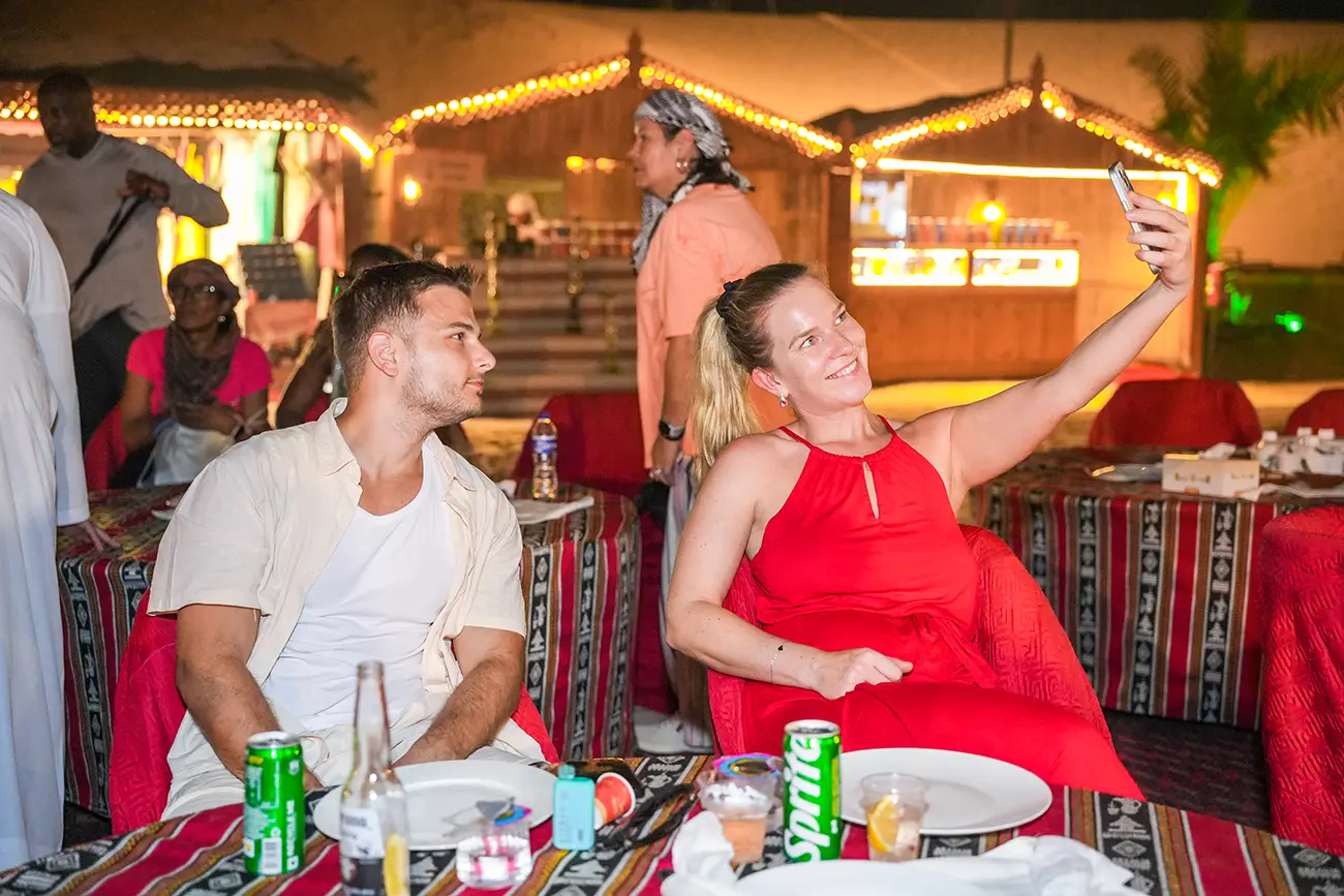 Table service at the desert camp