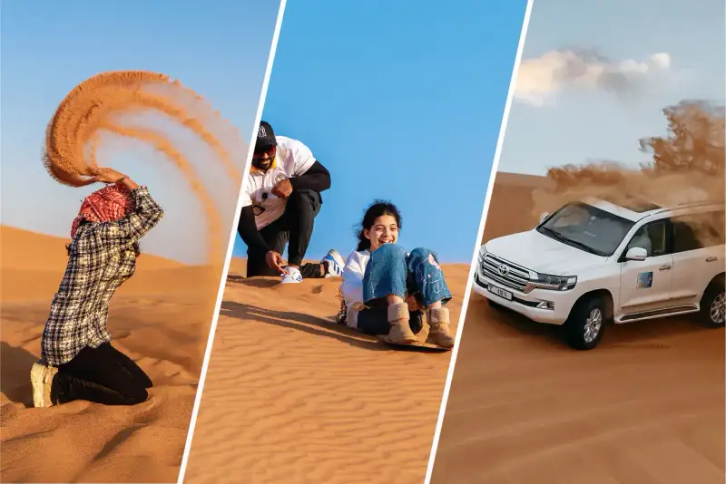 Desert photo stop, sandboarding and a 4×4 dune-bashing experience
